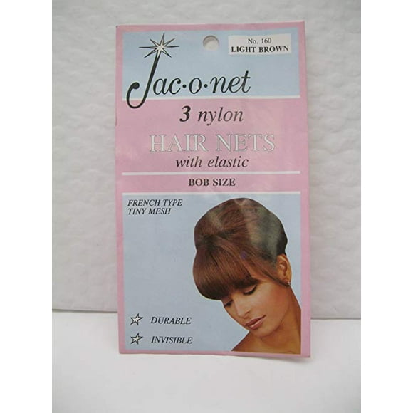 Jac O Net 125 invisible Chignon Bun hair net elasticized band 2pcs Light Brown